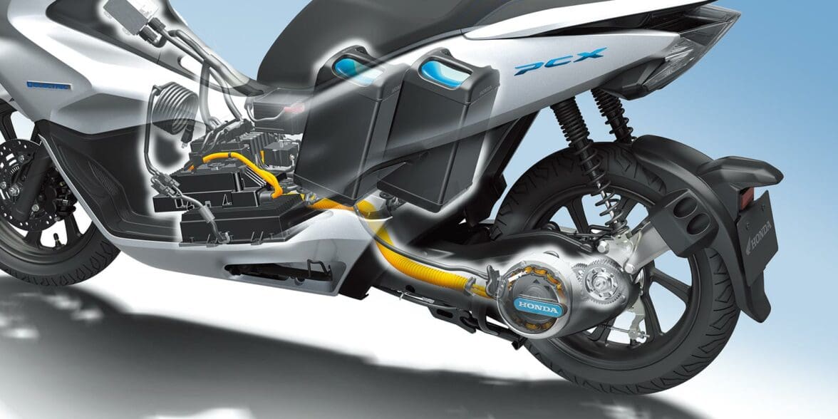 Rendering of electrical system in Honda PCX electric scooter