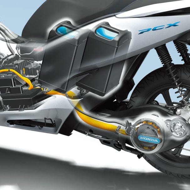 Rendering of electrical system in Honda PCX electric scooter