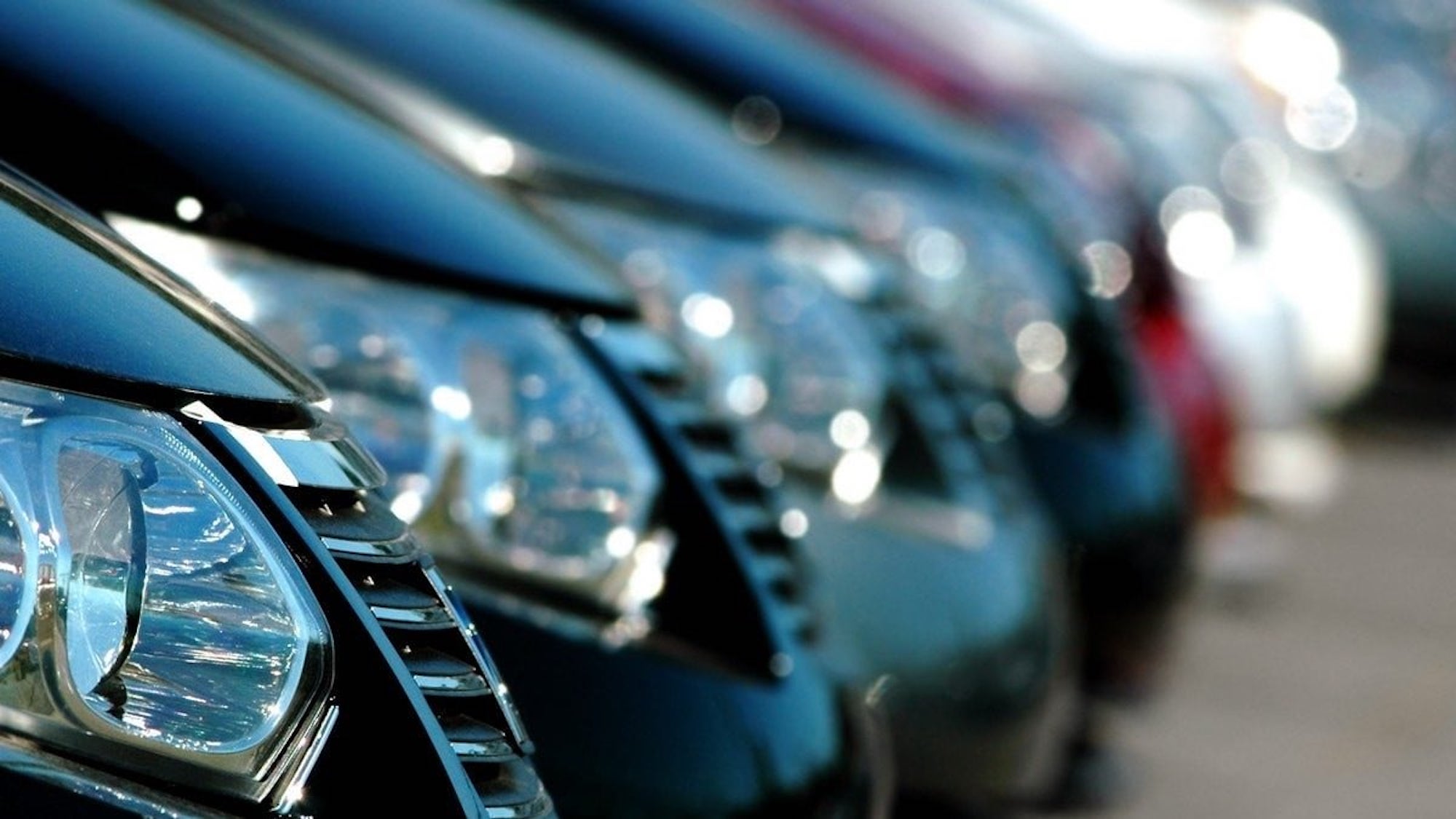 A lineup of cars.