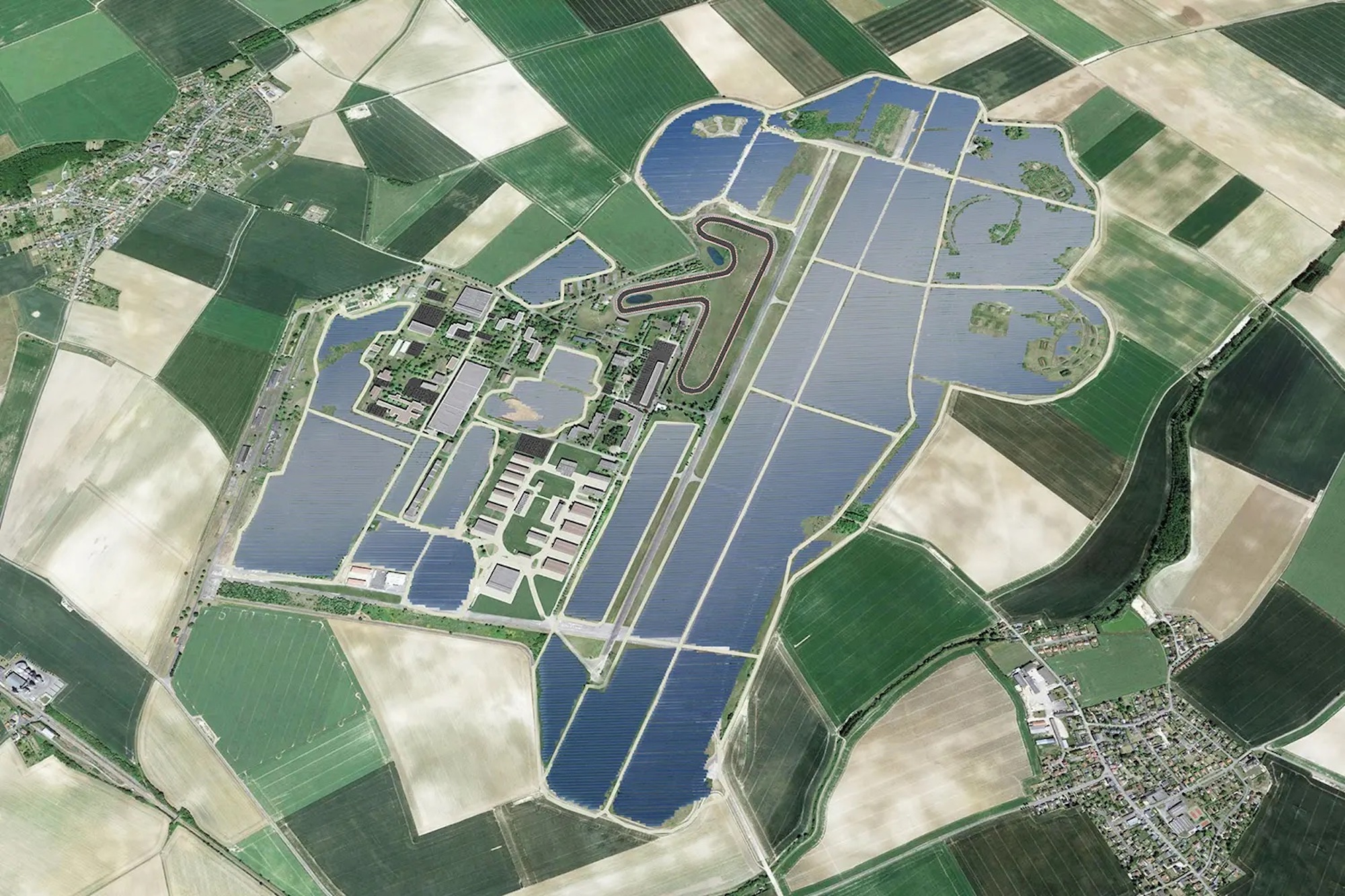 A view of the new eco race track designed and built in France by MotorSport Vision (MSV). Media sourced from MCN.