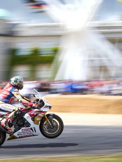 Rider doing a wheelie