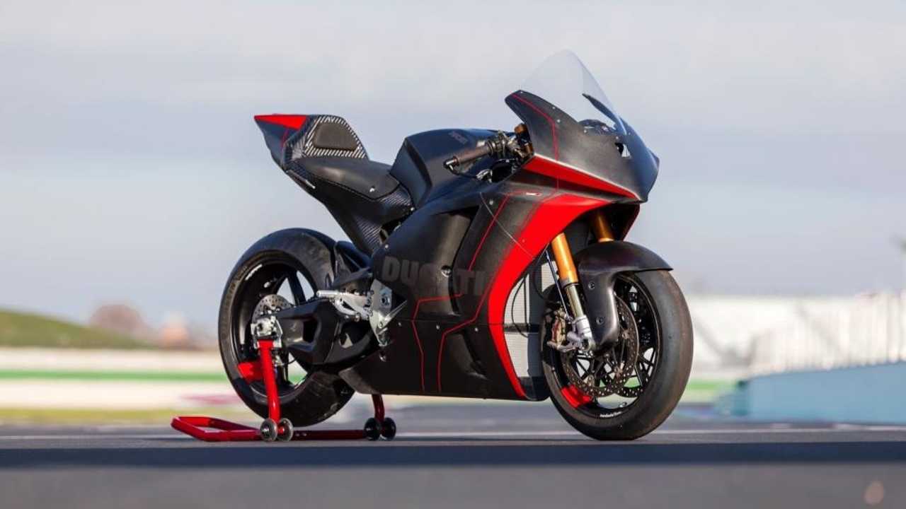 Ducati's V21L prototype as the 2023 iteration of MotoE gets nearer. Media sourced from RideApart.