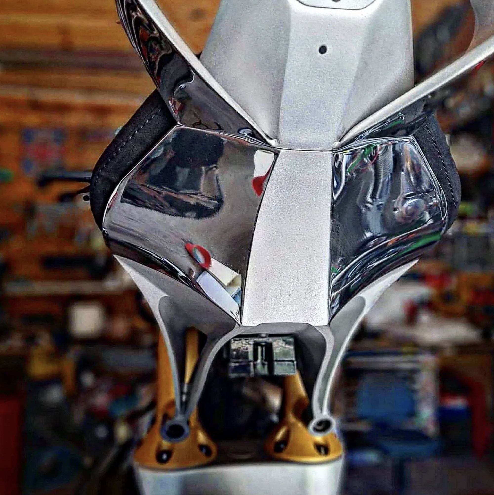 A chromed out custom Buell S1, courtesy of the team at RD Customs - specifically Messina and Michel.