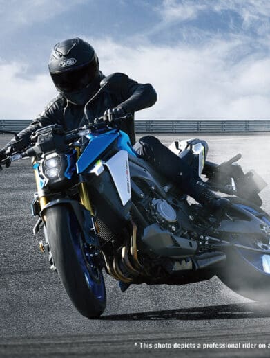 The GSX-S1000 launched in 2015 as a new model developed to bring the fun of sport riding to riders on the street. Media sourced from Suzuki.