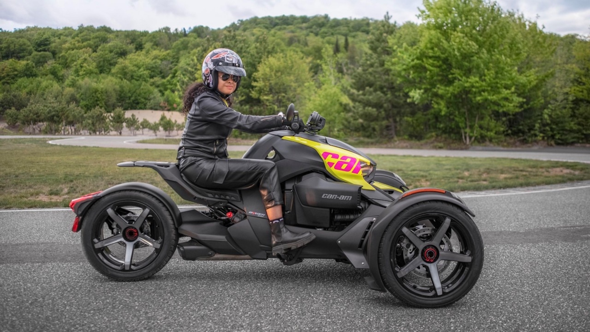 A female rider on a Can-Am Ryker. Media sourced from Can-Am .