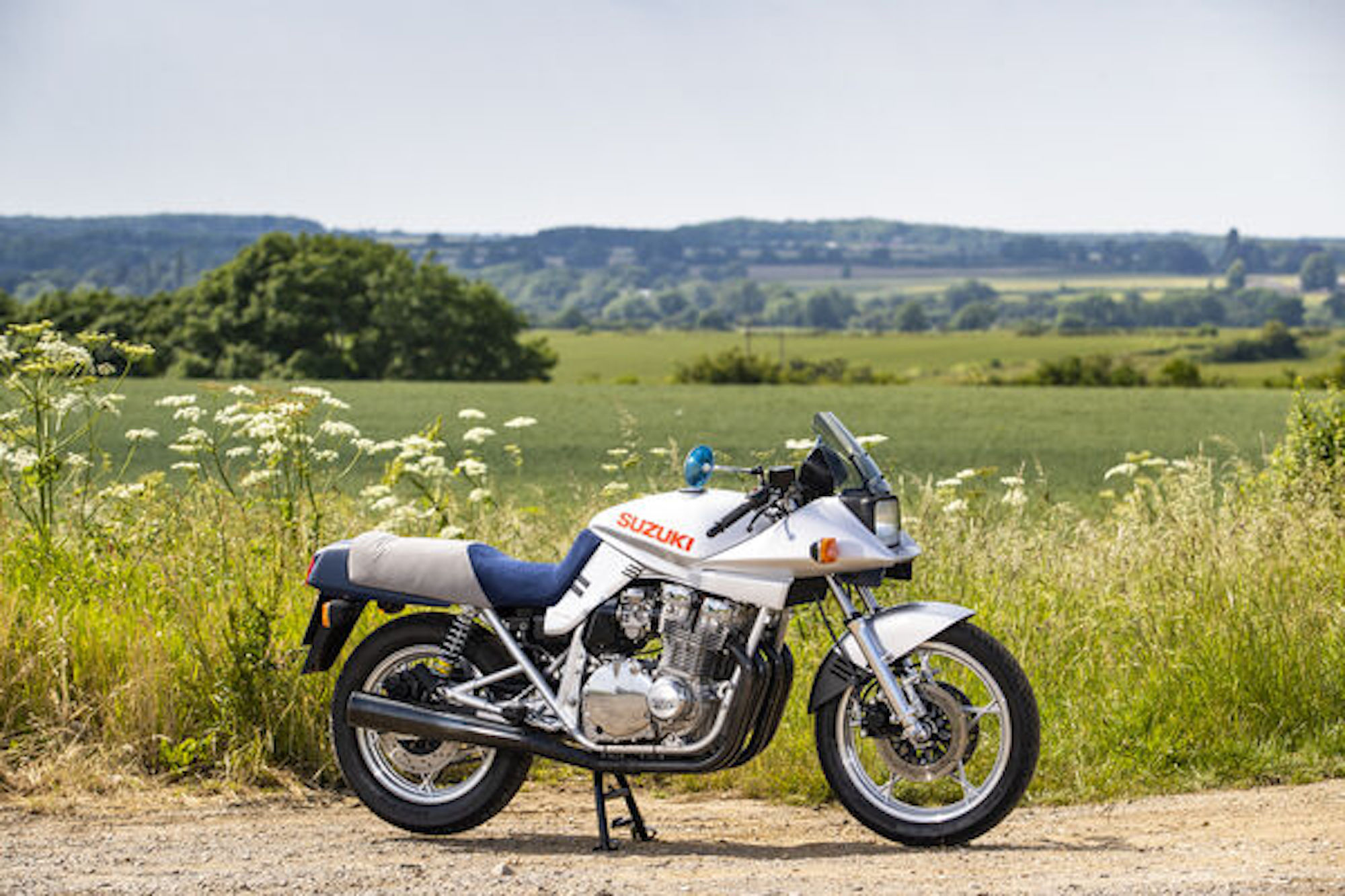 A 1982 Suzuki GSX1100 Katana, restored by John Martin in support of his wife, diagnosed with Multiple Sclerosis. Media sourced from the Charity Katana Raffle.