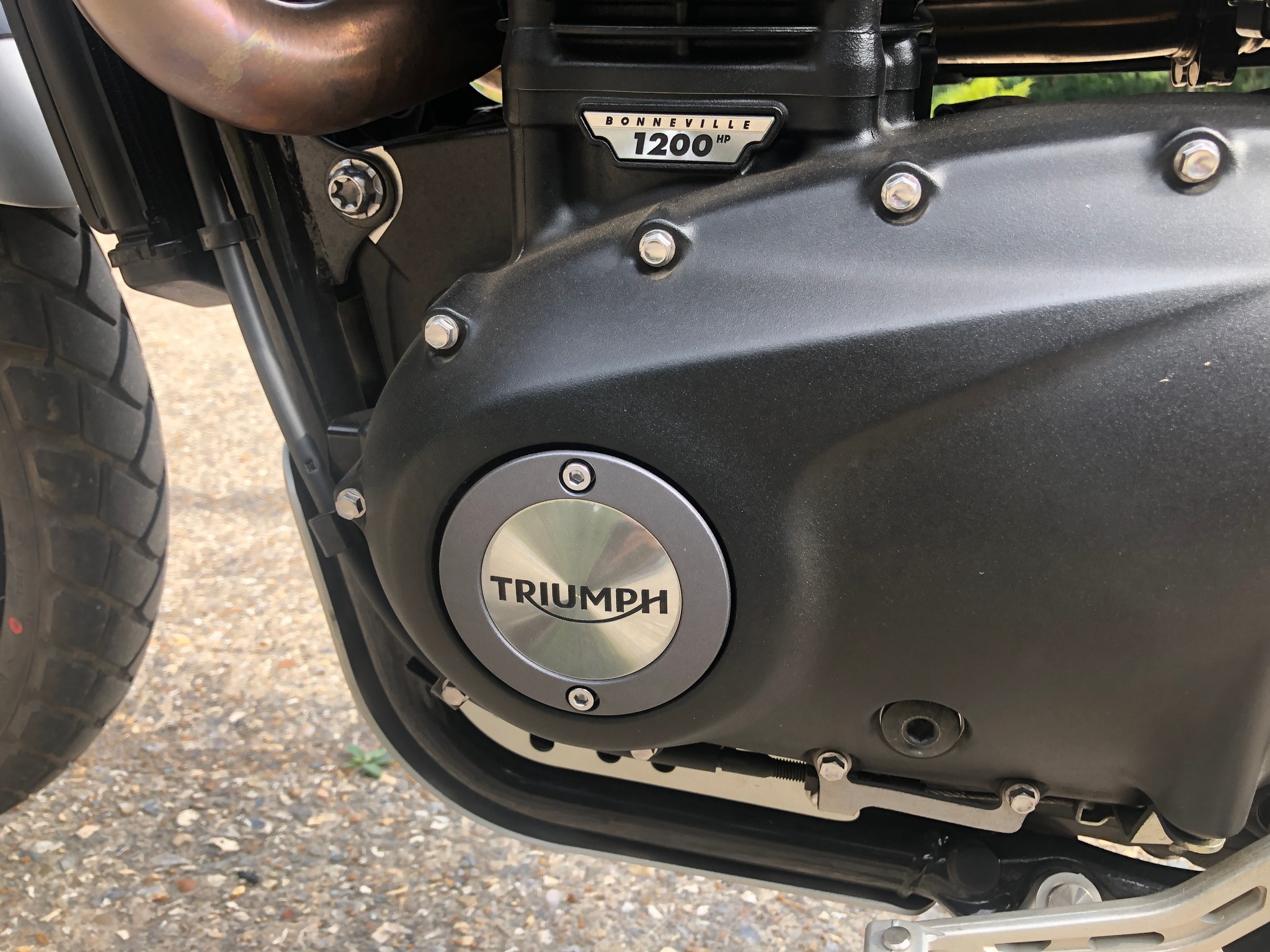 Closeup of Triumph logo