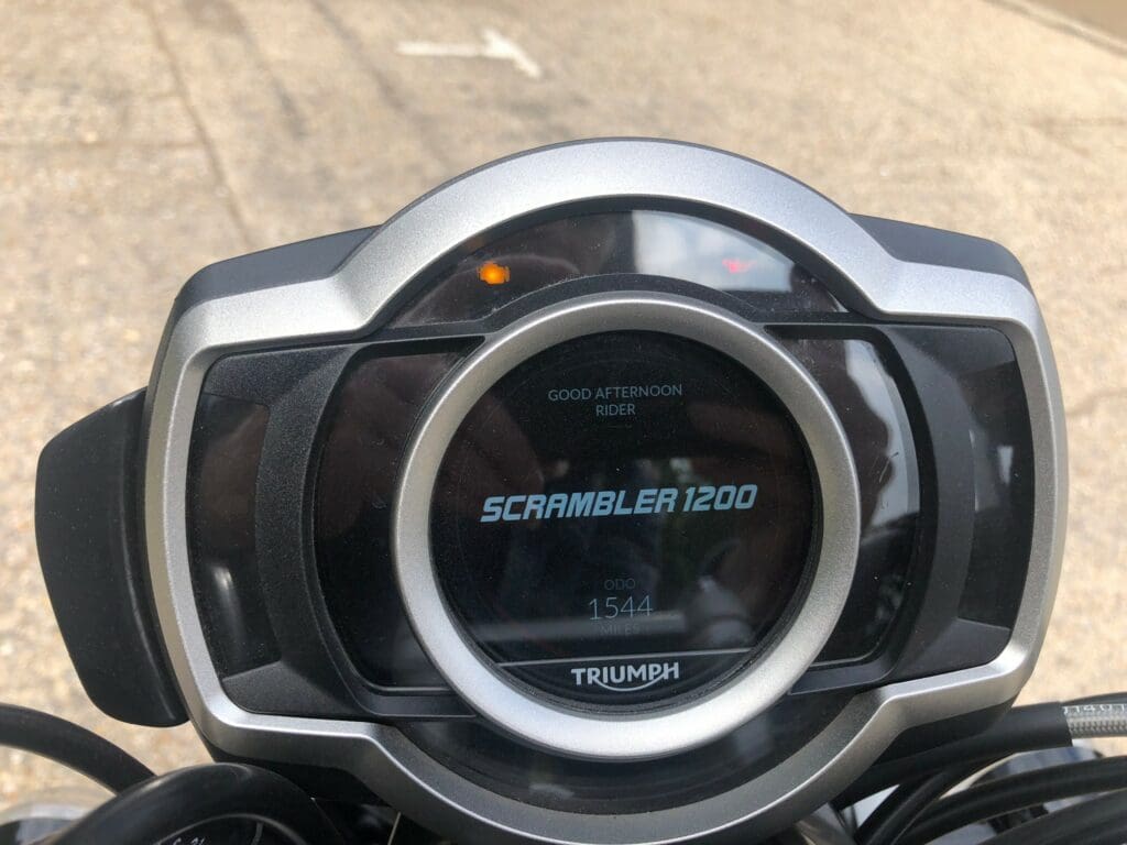 Display screen on the 2022 Triumph Scrambler 1200 XC