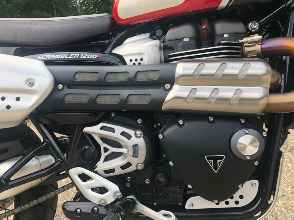 Engine closeup on the 2022 Triumph Scrambler 1200 XC