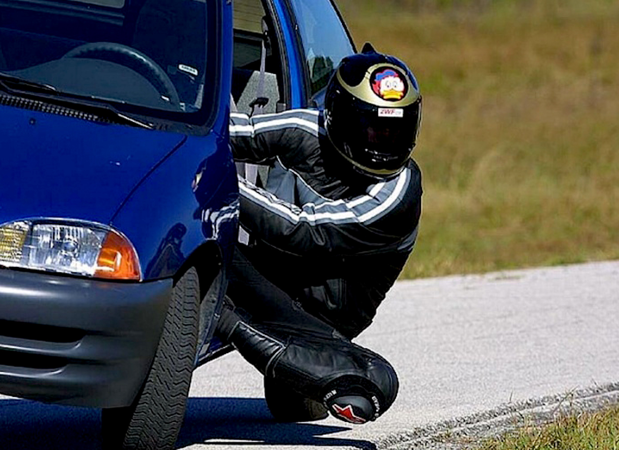 A motorcyclist in his....less natural environment. Media sourced from 5FourMotorcycles.