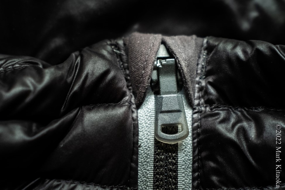 Closed zipper on Klim Maverick Down Jacket