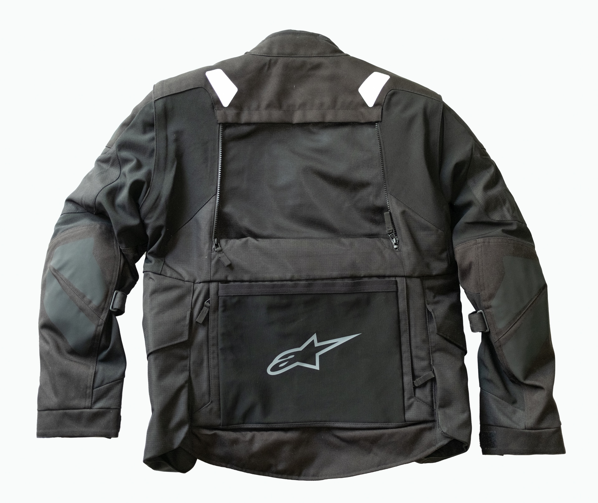 Image of rear of Alpinestars Halo Drystar jacket with vent open
