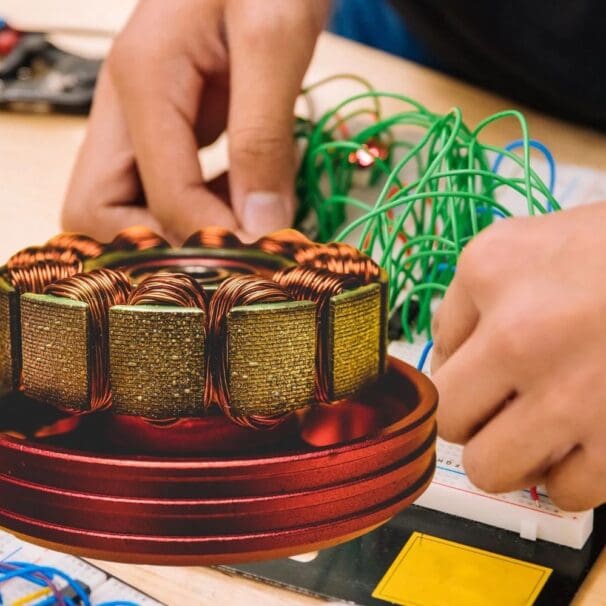 Robert Sansone with his revolutionary synchronous reluctance motor. Media sourced from Benzinga.