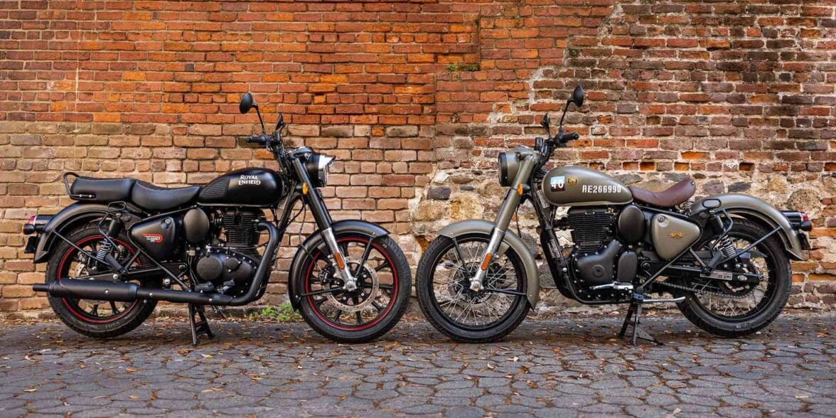 Royal Enfield's 350 range. Media sourced from Cycle World.