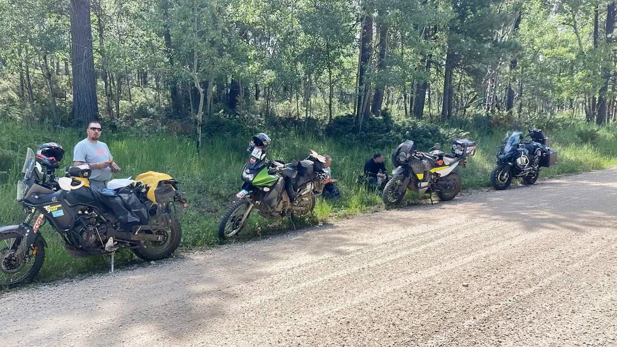 Anywhere there’s shade is a good place to have lunch out on the trails near Sturgis, SD.