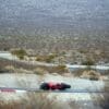 View of author's bike after motorcycle crash in desert