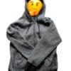 Frowning emoji photoshopped into hoodie