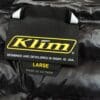 Label inside Klim Maverick Down Motorcycle Jacket