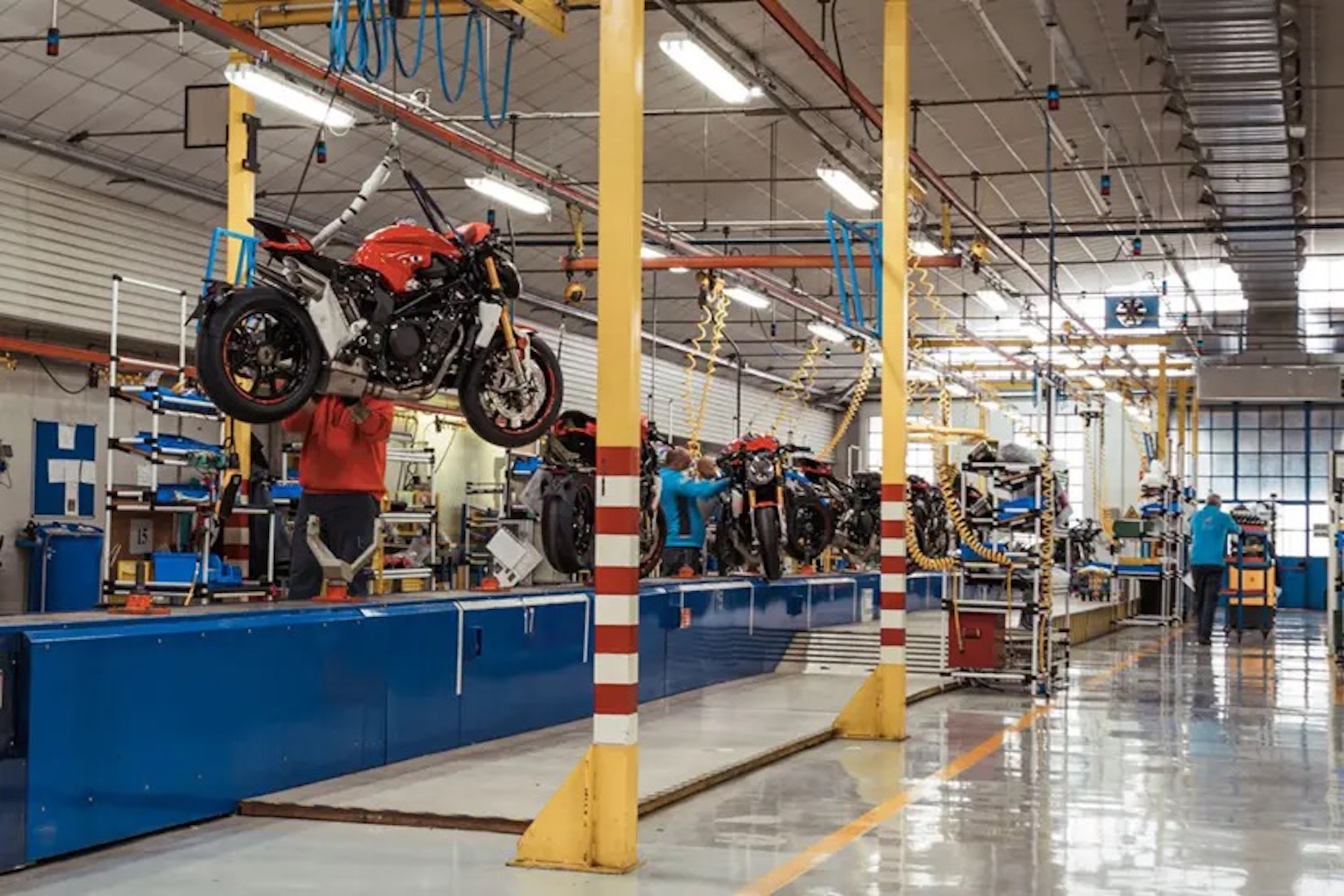 MV Agusta's factory.  Media sourced from MCN. 