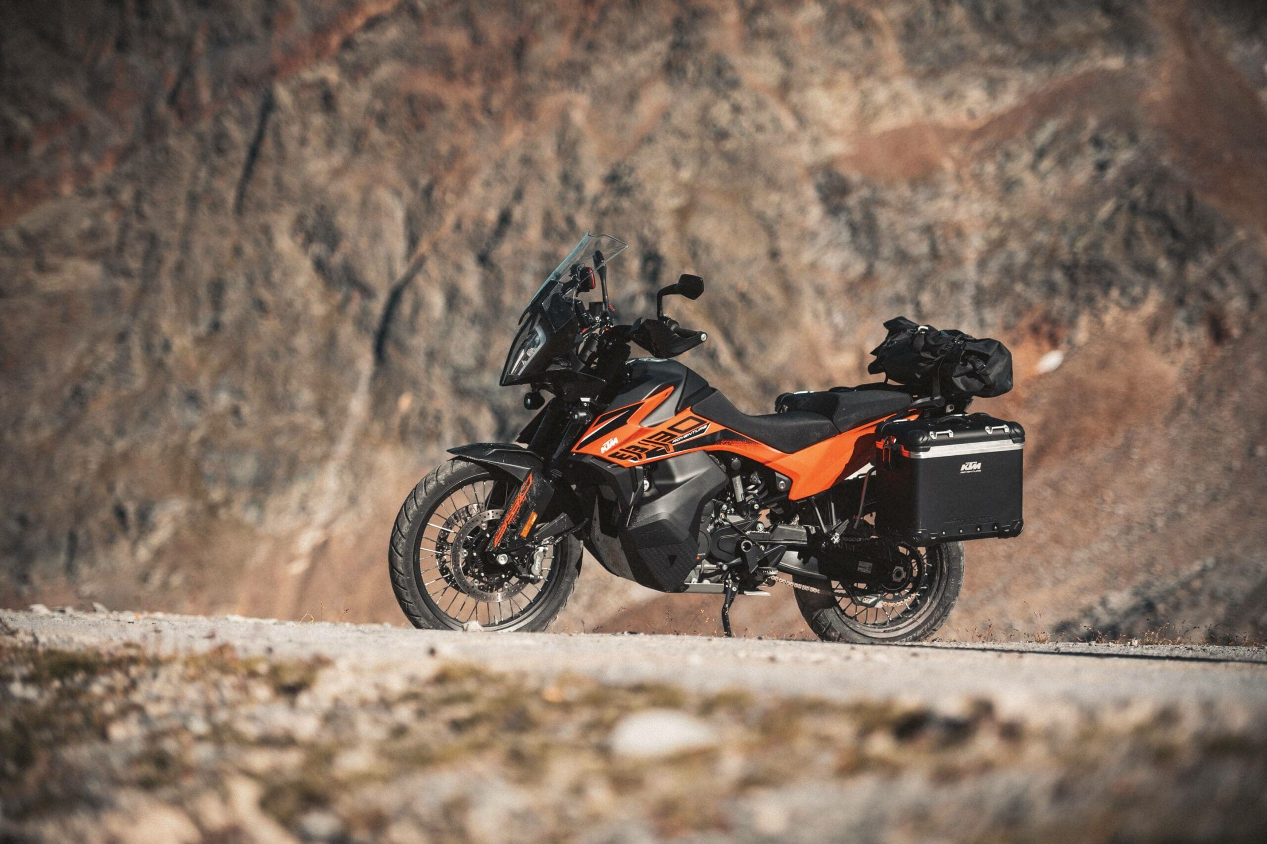 A KTM motorcycle with Conti TKC80 tires. Media sourced from Motorcycle.com
