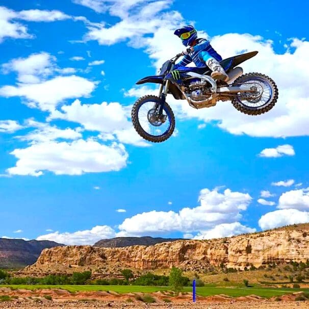 A rider enjoying a unit of the Yamaha YZ range. Media sourced from RideApart.