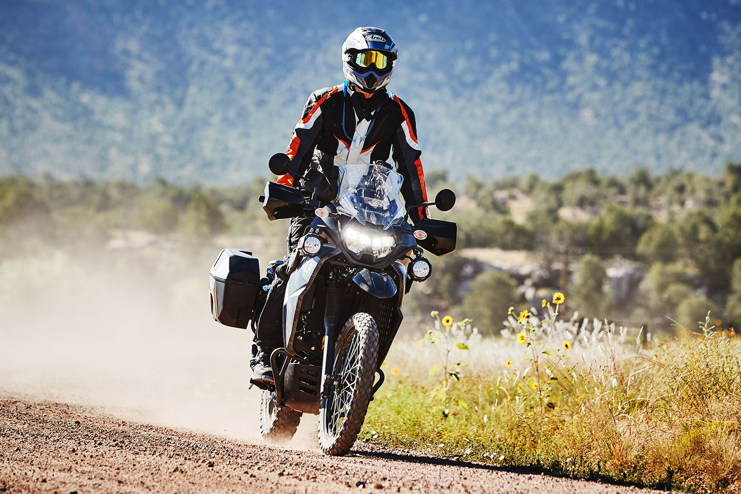 An adventure rider enjoying the dusty indies. Media sourced from Rider Magazine.