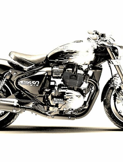 A skeletal view of the Royal Enfield SG 650, courtesy of the media on Riders Magazine.