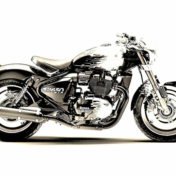 A skeletal view of the Royal Enfield SG 650, courtesy of the media on Riders Magazine.