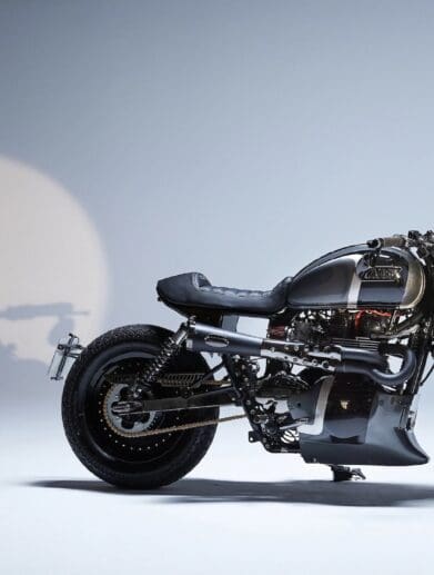 'JBBS,' the custom Bonneville cafe racer courtesy of Tamarit Motorcycles. Media sourced from Tamarit Motorcycles.