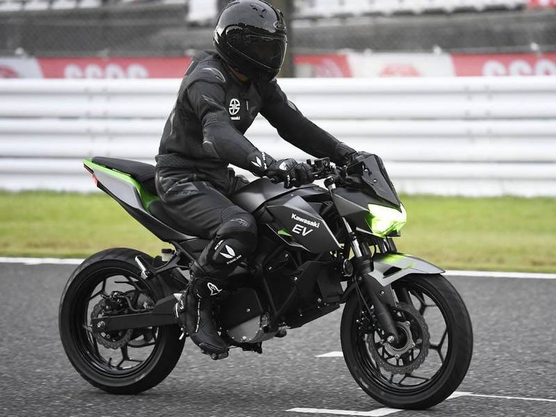 A view of Kawasaki's 'HEV' and 'EV' hybrid and electric motorcycles, revealed in final prototype stage at the 2022 Suzuka 8-Hour Race in Japan. Media sourced from