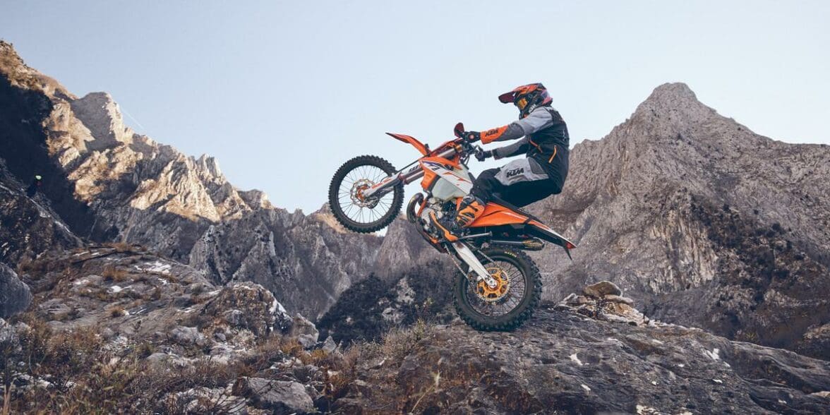 A rider going for a fun scoot on a KTM machine. Media sourced from VisorDown.