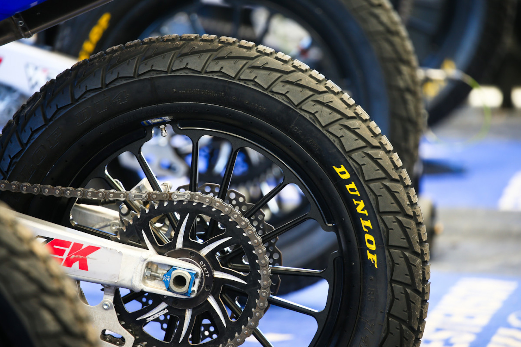 A Dunlop rear tire.  Media sourced from AFT. 
