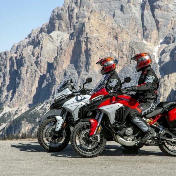 Ducatisti riding their Multistradae. Media sourced from the relevant press release from Ducati.