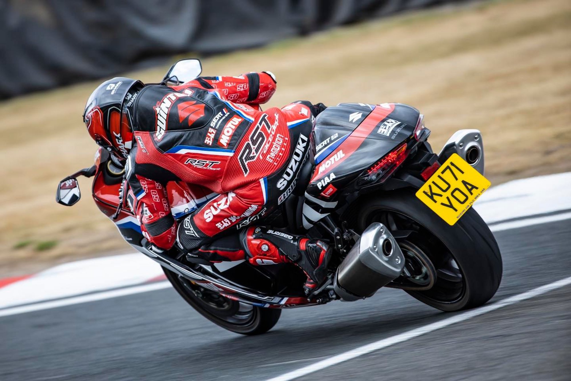 Suzuki’s MotoGP test rider and reigning Endurance World Champion (EWC), Sylvain Guintoli, with his brand new 'Bush, courtesy of Suzuki. Media sourced from Guintoli's Facebook.