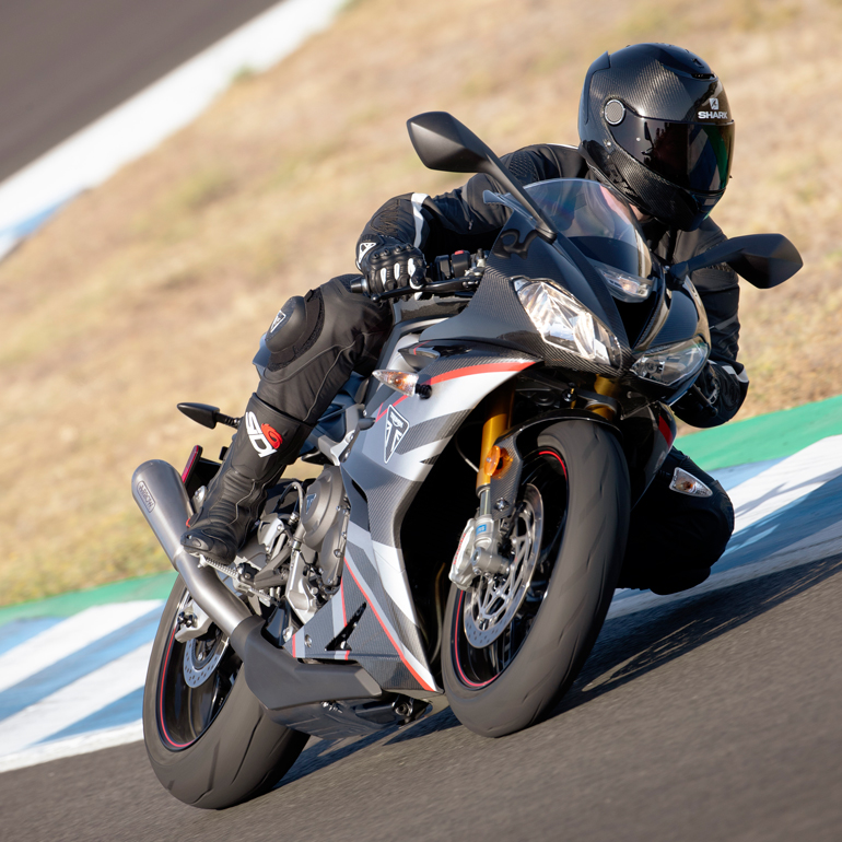 A view of Triumph's Daytona 765 Triple, which is poised for engine updates. Media sourced from Triumph.