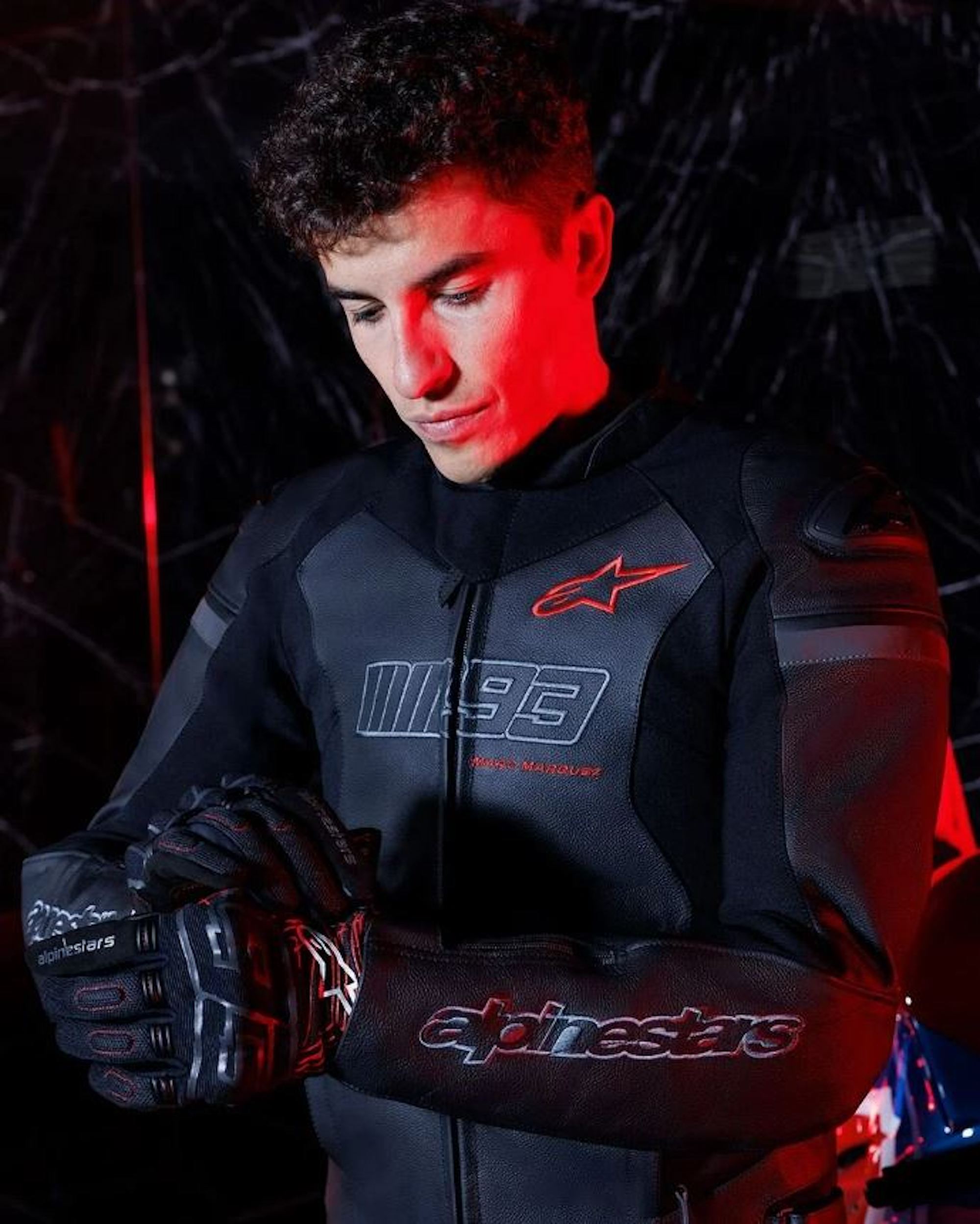 The 2023 M93 Alpinestars X Marquez jacket. Media sourced from Alpinestars.