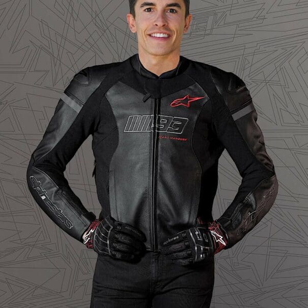 The 2023 M93 Alpinestars X Marquez jacket. Media sourced from Alpinestars.