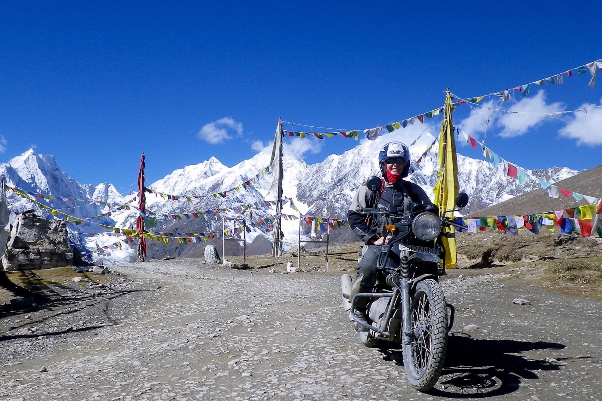 A Royal Enfield Himalayan rider in gorgeous topography. Media sourced from AMH.