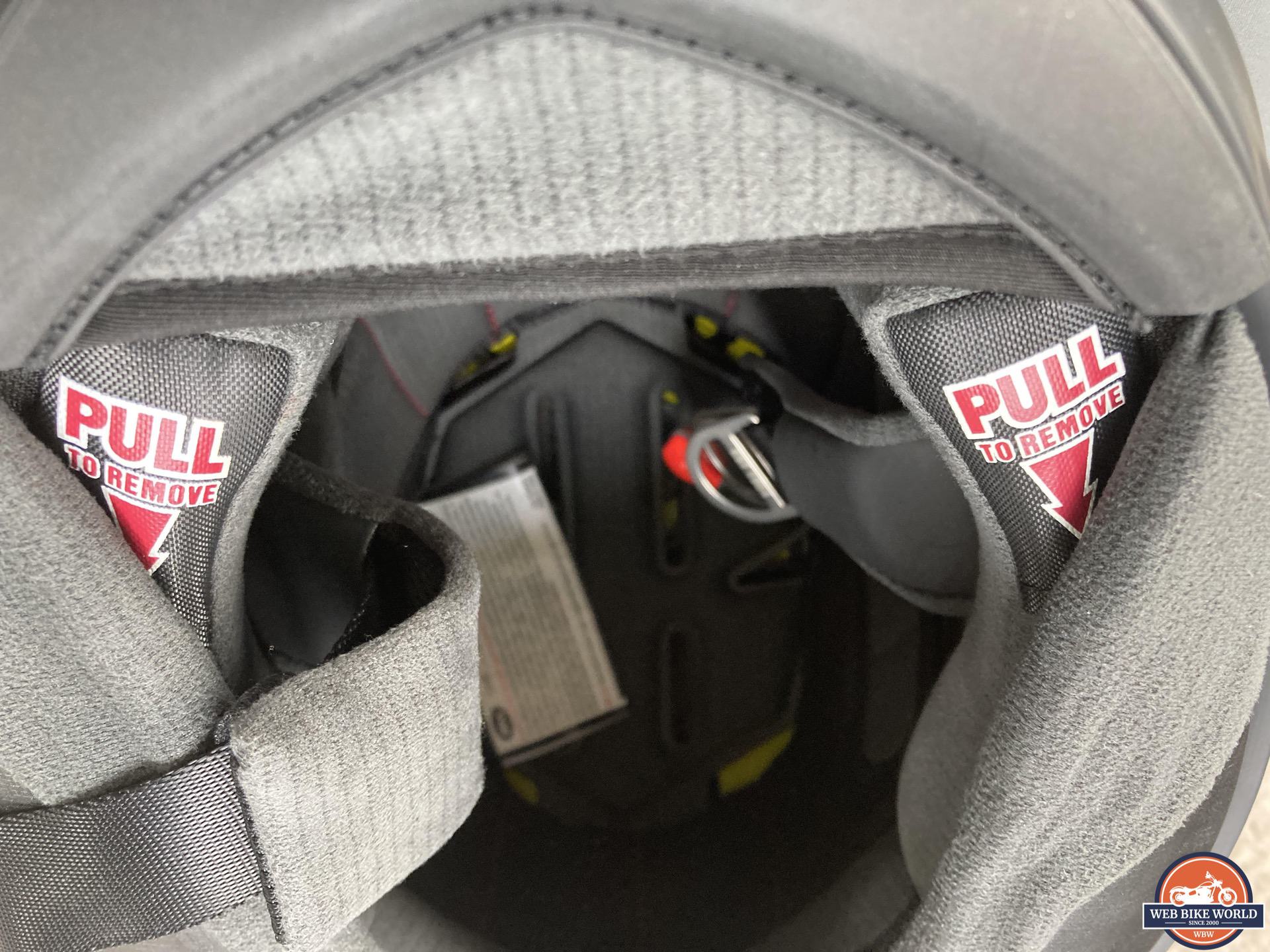 Close-up of chin curtain on Bell Star DLX MIPS helmet