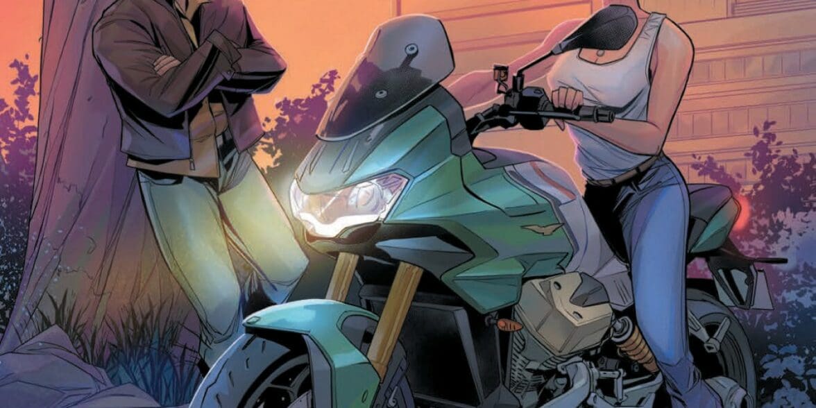 Marvel’s new limited-edition comic, featuring the Moto Guzzi V100 Mandello. Media sourced from the relevant Moto Guzzi press release.