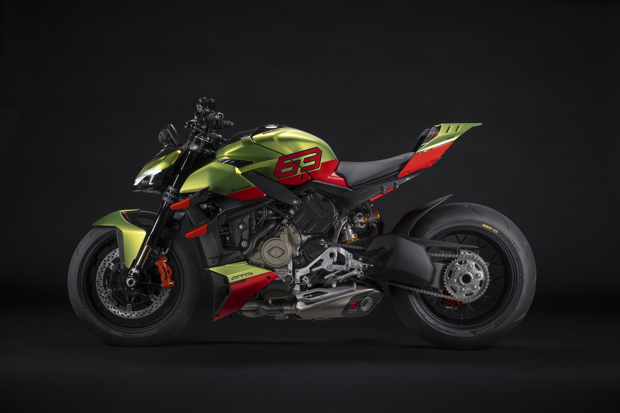 The Ducati Streetfighter V4 Lamborghini. Media sourced from Ducati's press release.