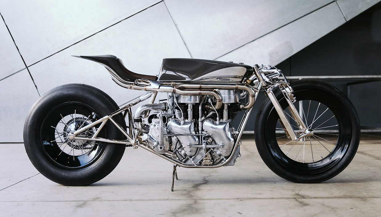 'The Velocette,' a custom build from the mastermind of Hazan Motorworks. Media sourced from Bike EXIF.