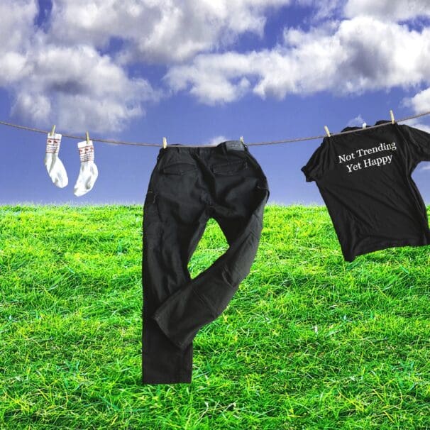 John Doe Defender Mono Cargo Trousers hanging on clothes line