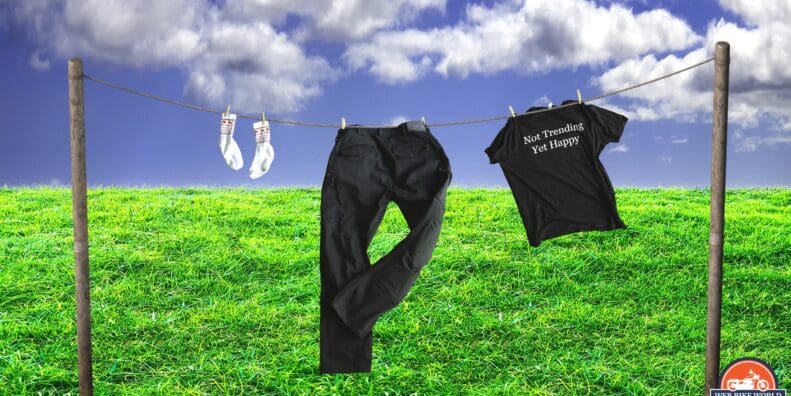 John Doe Defender Mono Cargo Trousers hanging on clothes line