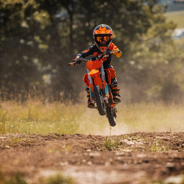 The KTM SX-E 3 motocross minibike. Media sourced from KTM.