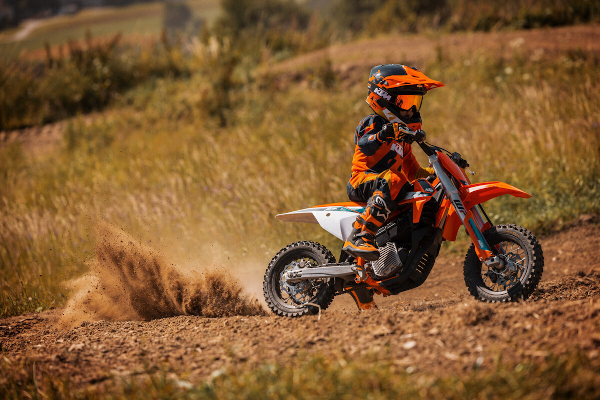 The KTM SX-E 3 motocross minibike. Media sourced from KTM.