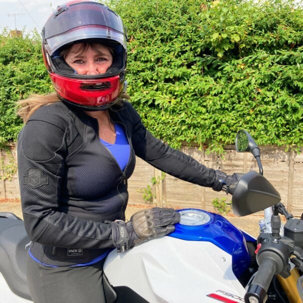 Rider wearing Knox Urbane Pro MK2 Ladies Armoured Shirt