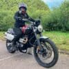 Rider on a Triumph scrambler