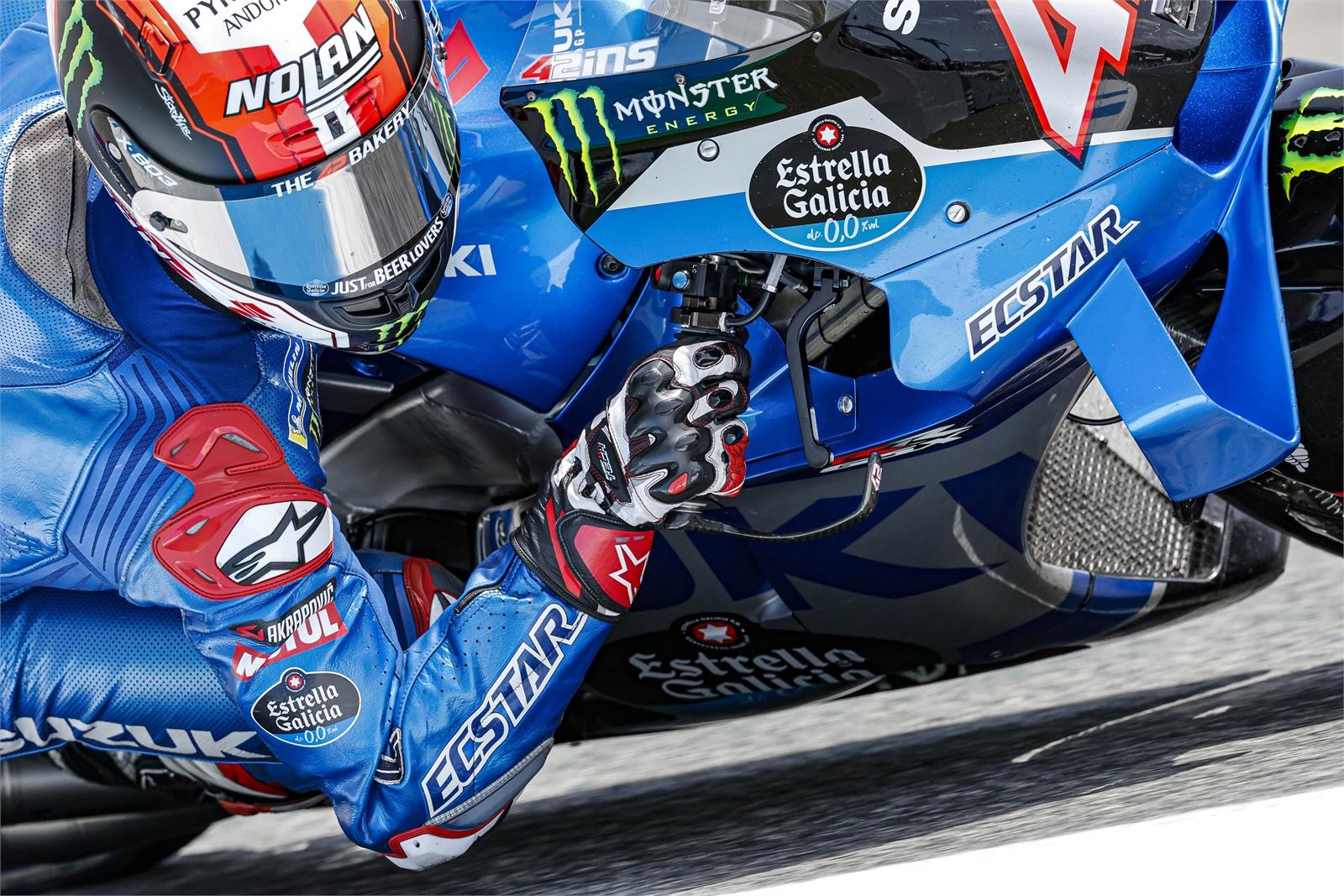 Alex Rins aboard his MotoGP machine. Media sourced from Motorcycle Sports.