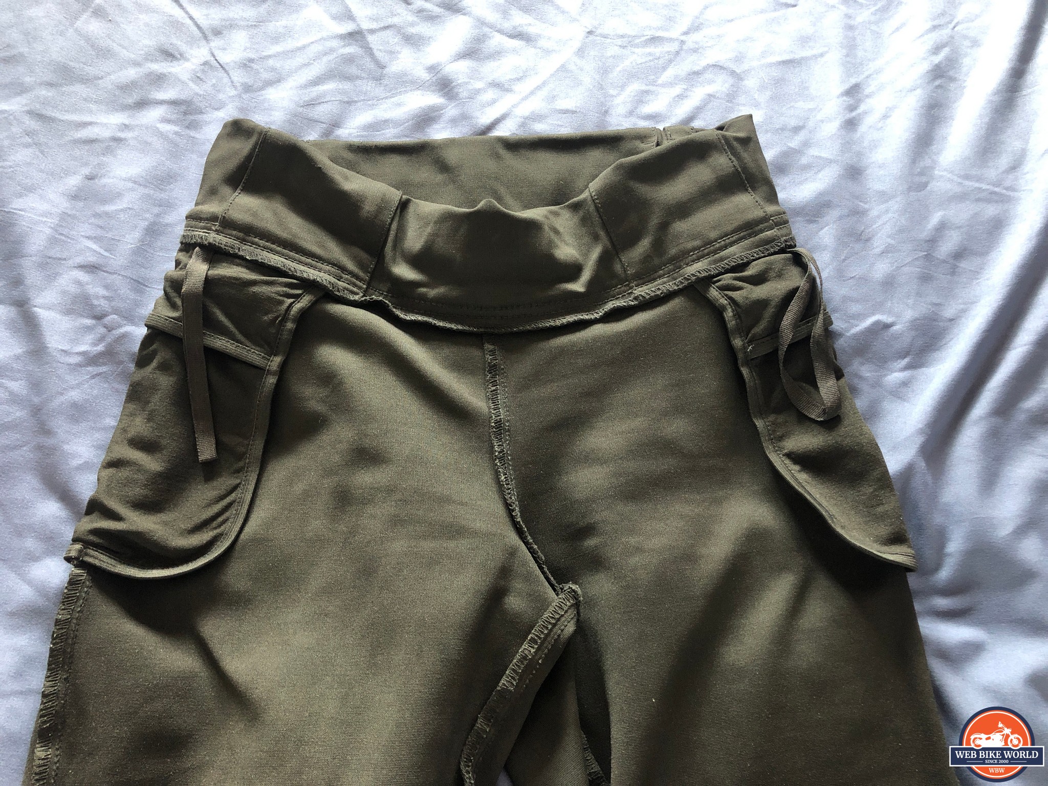 Closeup of hip protector pockets